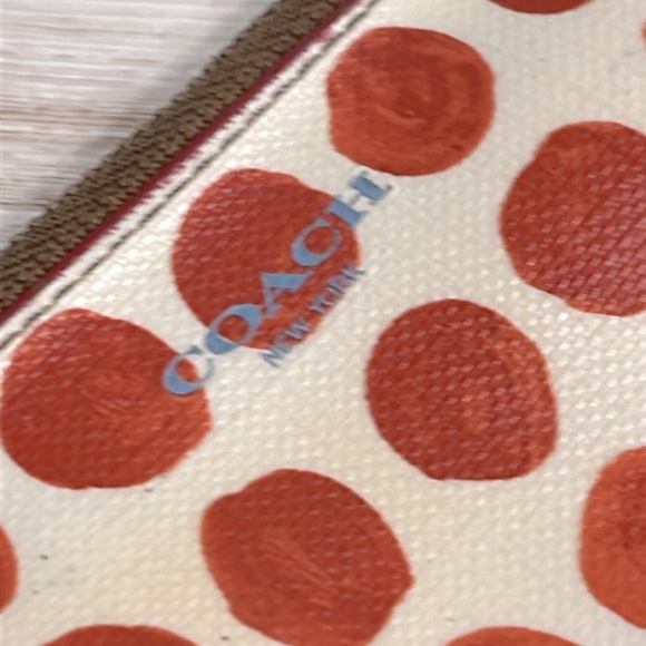 Coach Wristlet Cream with Red Polka Dots - Picture 3 of 8